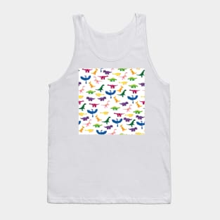 Tiny Colorful Gouache Dinosaurs Pattern Tank Top